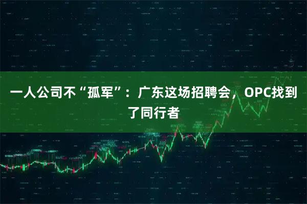 一人公司不“孤军”：广东这场招聘会，OPC找到了同行者